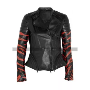 Tiger_Stripe_Women_Black_Leather_Jacket