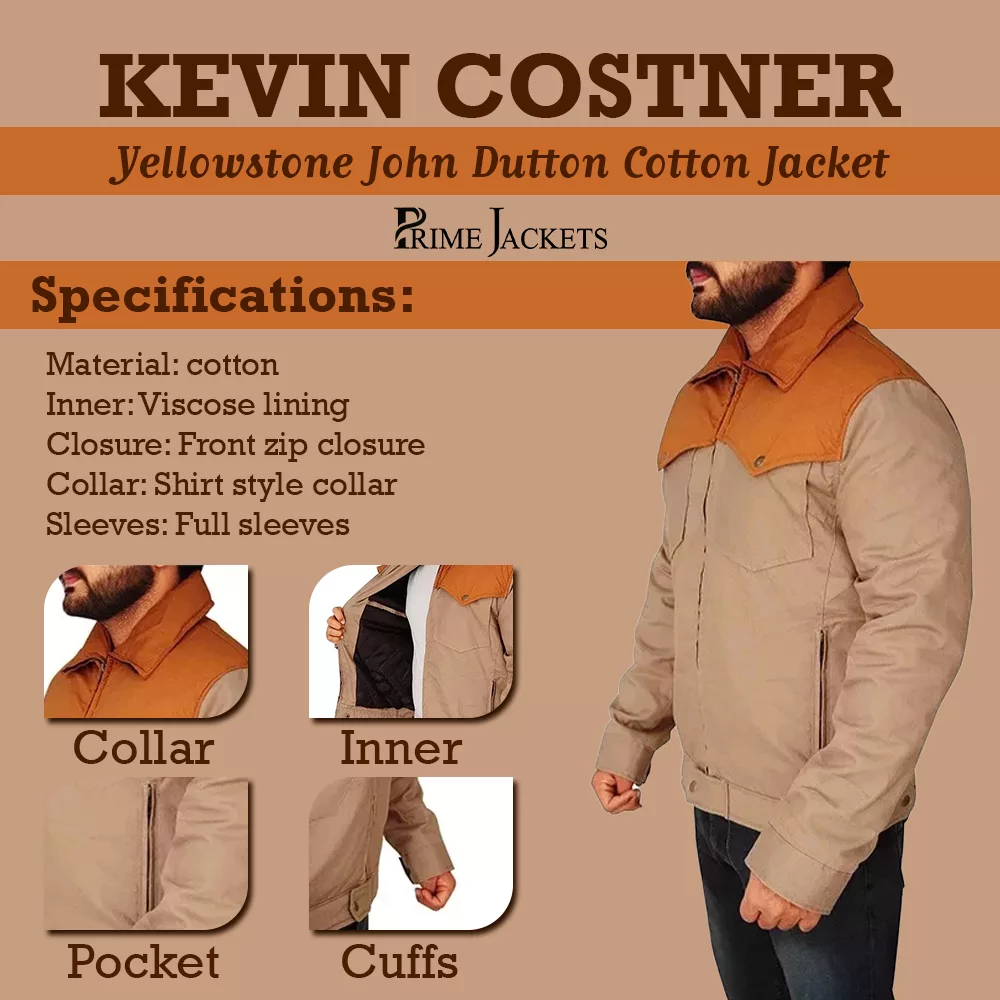 Kevin Costner Yellowstone John Dutton Cotton Jacket