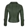 Classic Women Green Biker Style Designer Jacket