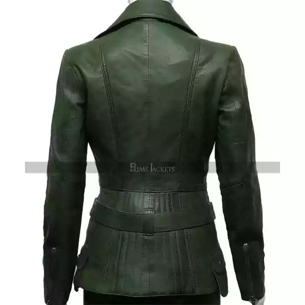 Ladies_Classic_Green_Motorcycle_Style_Slimfit_Jacket