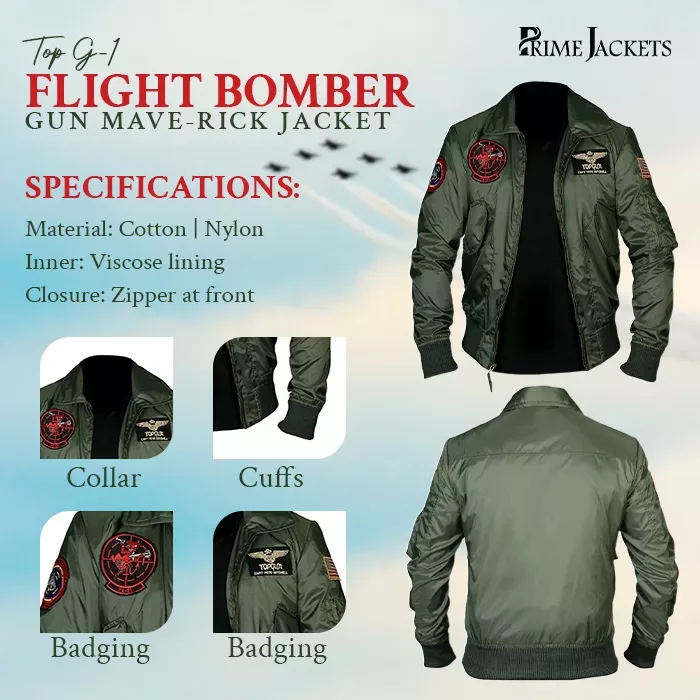 Top G-1 Flight Bomber Gun Mave-rick Jacket