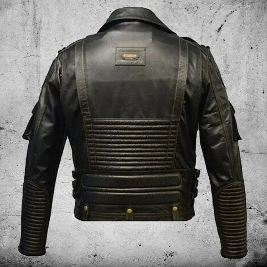Mens Multi Pocket Leather Jacket