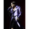 Adam Lambert Stylish Shiny Purple Trench Coat
