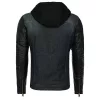 Hooded Leather Denim Jacket for Men