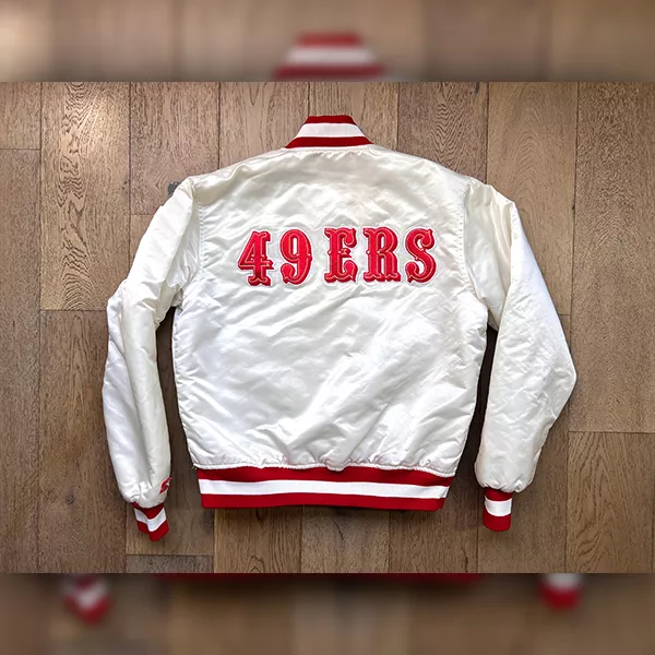 White Bomber Vintage San Francisco 49ers Jacket