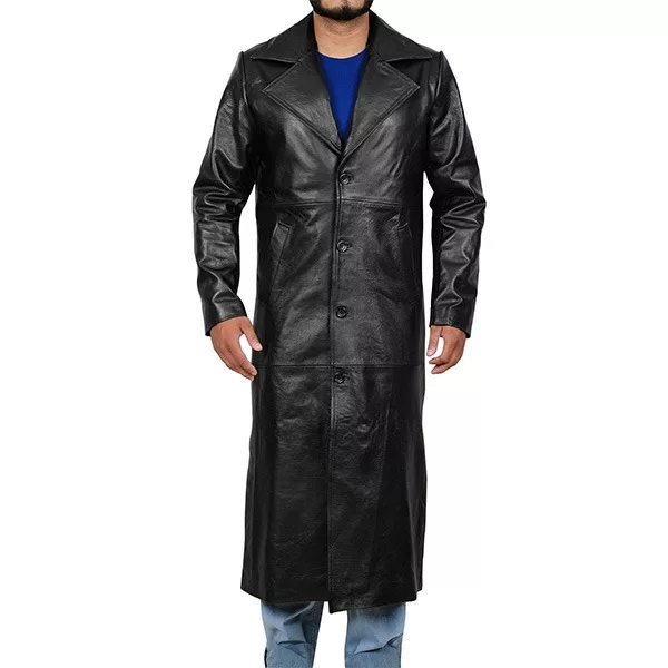  The Undertaker Long Leather Trench Coat