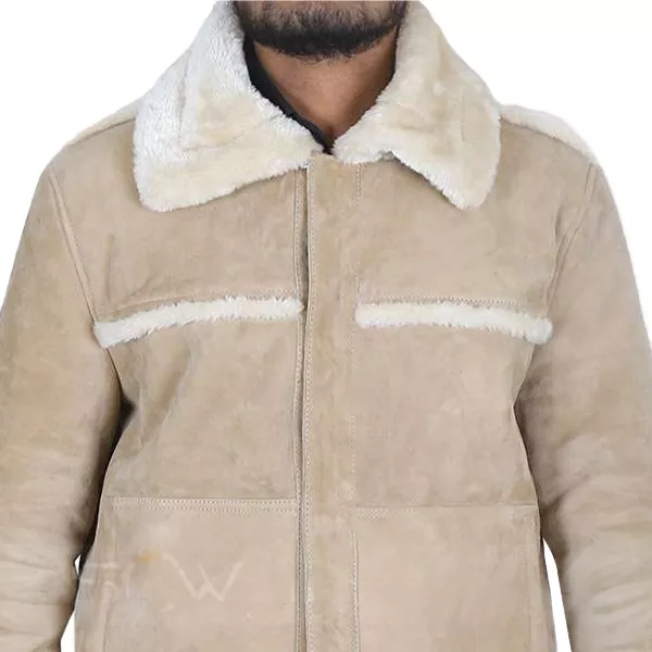 Ryan Bingham Sheepskin Leather Yellowstone Walker Shearling Jacket