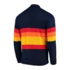 Kate Upton Astros Blue Rainbow Stripe Fleece Jacket