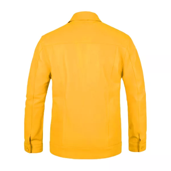 Yellow Basic Double Real Leather Jacket for Men