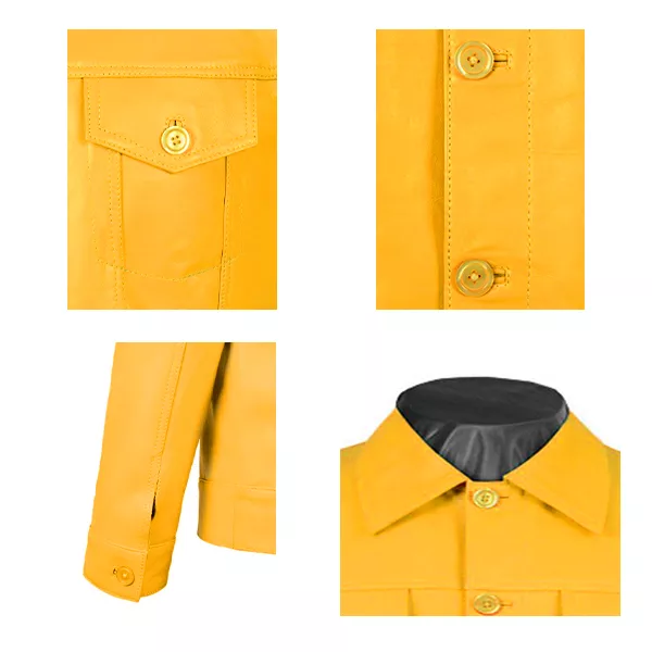 Yellow Leather Jacket for Men