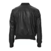Men's Black Leather Bomber Jacket