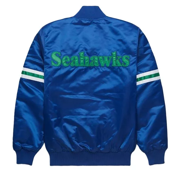 Starter Satin Seattle Seahawks Bomber Varsity Jacket