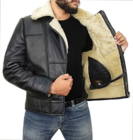 B3 Shearling Sheepskin Leather Jacket