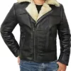 Black Aviator B3 Shearling Sheepskin Leather Jacket