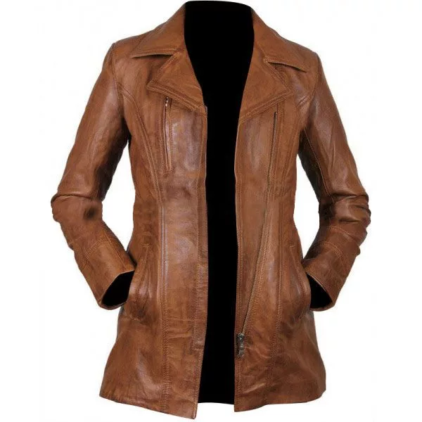 Leather Trench Coat: