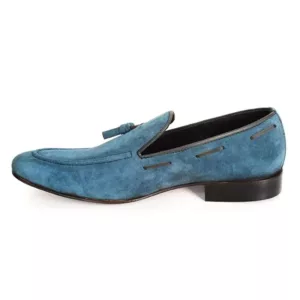Light Blue Suede Loafers