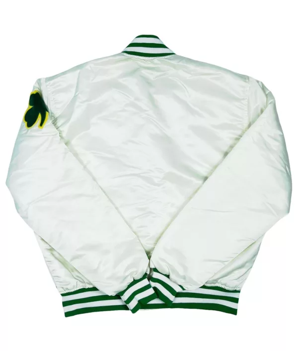White Satin Boston Celtics Jacket