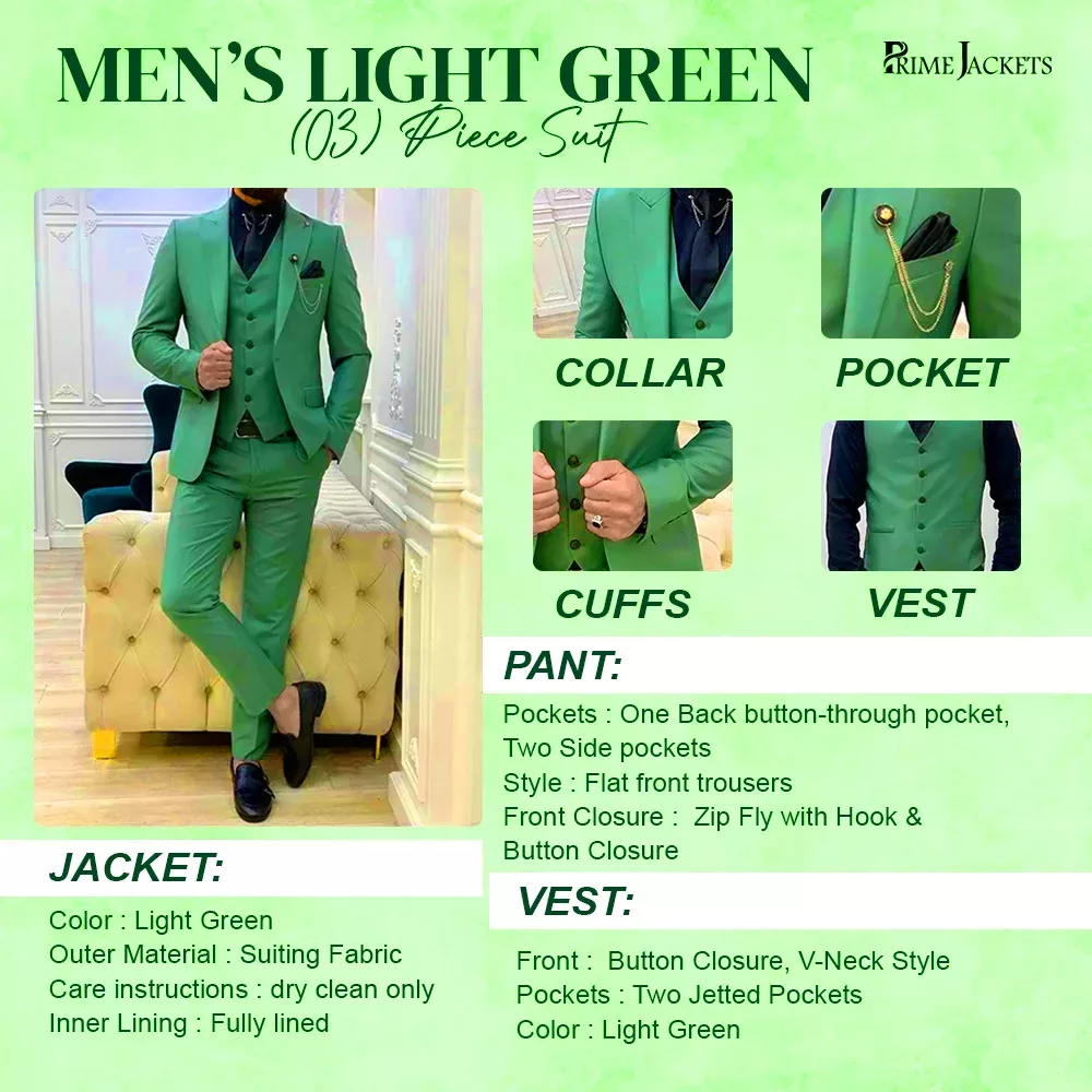 Men Light Green Suit