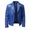 Blue Leather Jacket Mens