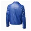 Mens FallWinter Sports Blue Brando Leather Jacket