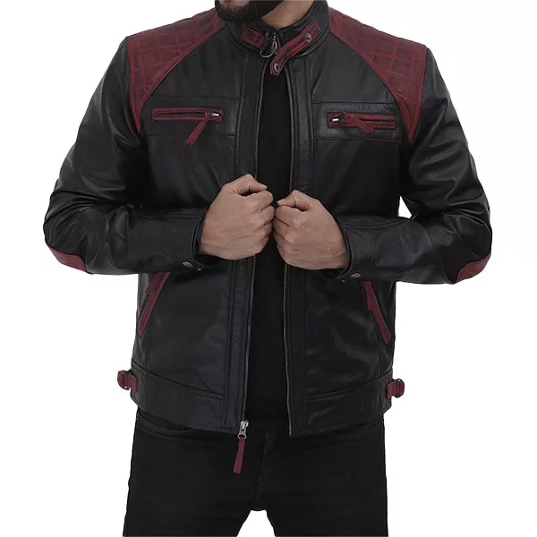 cafe-racer-leather-black-and-maroon-jacket