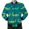 crocodile-print-pattern-green-bomber-jacket