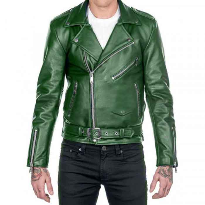 Green Leather Outerwear