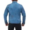 Blue Leather Jacket | Motorcycle Leather Jacket