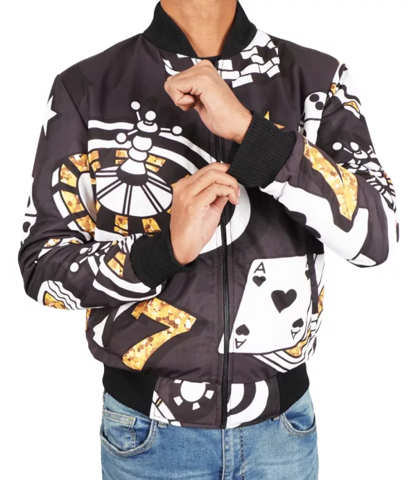 unisex-black-poker-casino-pattern-bomber-jacket