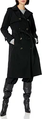 Women Belted Coat in Black