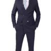 Mens Dark Blue Double Breasted Suit