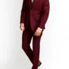 Sasser Modern Fit 3 Piece Maroon Suit Men
