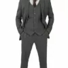 Three Piece Mens Tweed Grey Suit