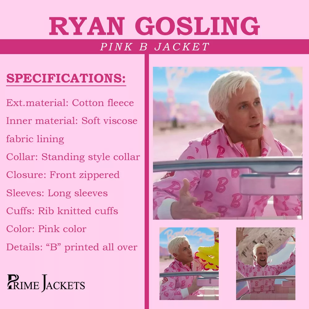 Ryan Gosling Pink B Jacket
