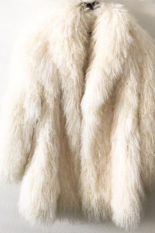 Jing Lusi Heart of Stone White Fur Jacket
