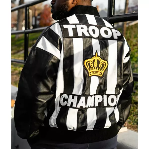 LL Cool J Troop Champion Black Leather Jacket