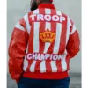 LL Cool J Troop Champion Red Bomber Leather Jacket