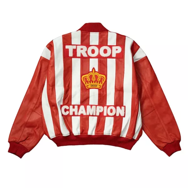 LL Cool J Troop Champion Red Leather Jacket