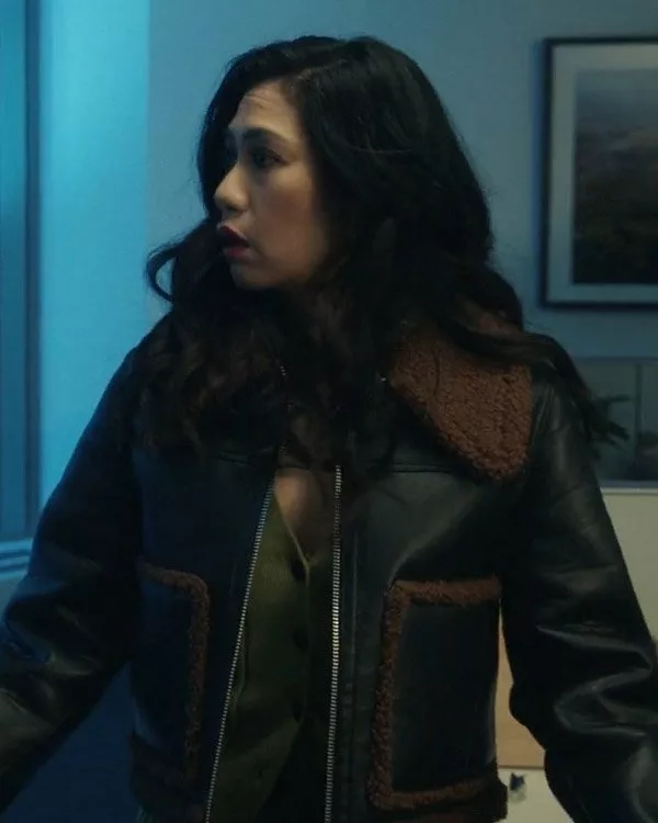 Melody Bayani The Equalizer S03 Liza Lapira Shearling Collar Jacket