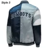 Blue Grey Dallas Cowboys Blue And Grey Varsity Jacket