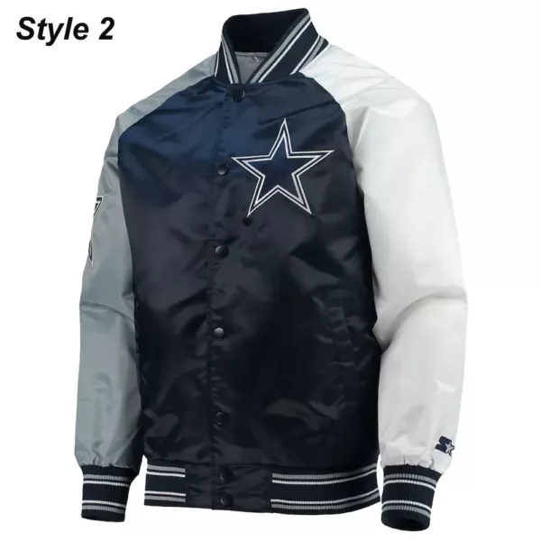 Dallas Cowboys Blue And Grey Satin Jacket