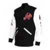 Atlanta Braves ATL Black and White Letterman Jacket