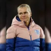 Lionesses England National Football Pink and Blue Puffer Jacket
