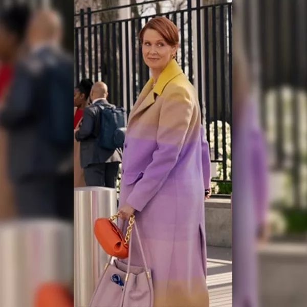 Miranda Hobbes Just Like That S02 Cynthia Nixon Ombre Colorful Coat