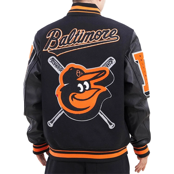 Baltimore Orioles Black Wool Varsity Jacket