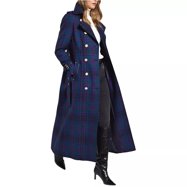 Double Breasted Holland Tartan Plaid Trench Coat