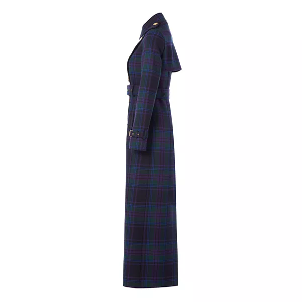 Double Breasted Kate Middleton Holland Tartan Trench Coat