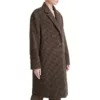 Houndstooth Brown Wool Coat