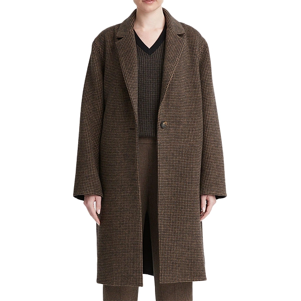 Houndstooth Taylor Swift Brown Wool Coat