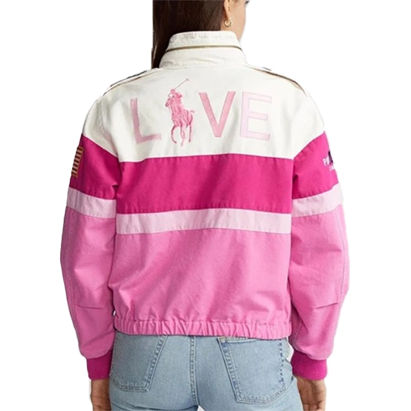 Pink Racer Polo Jacket